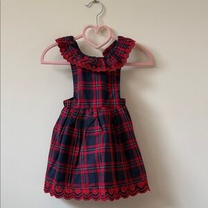 Janie and Jack Red and Navy Plaid Jumper